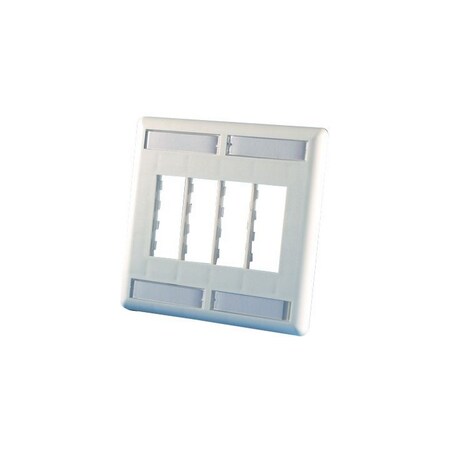 Ortronics 8-PORT FLUSH MOUNT UNLOADED, DOUBLE GANG TRACJACK, FOG WHITE 40300554